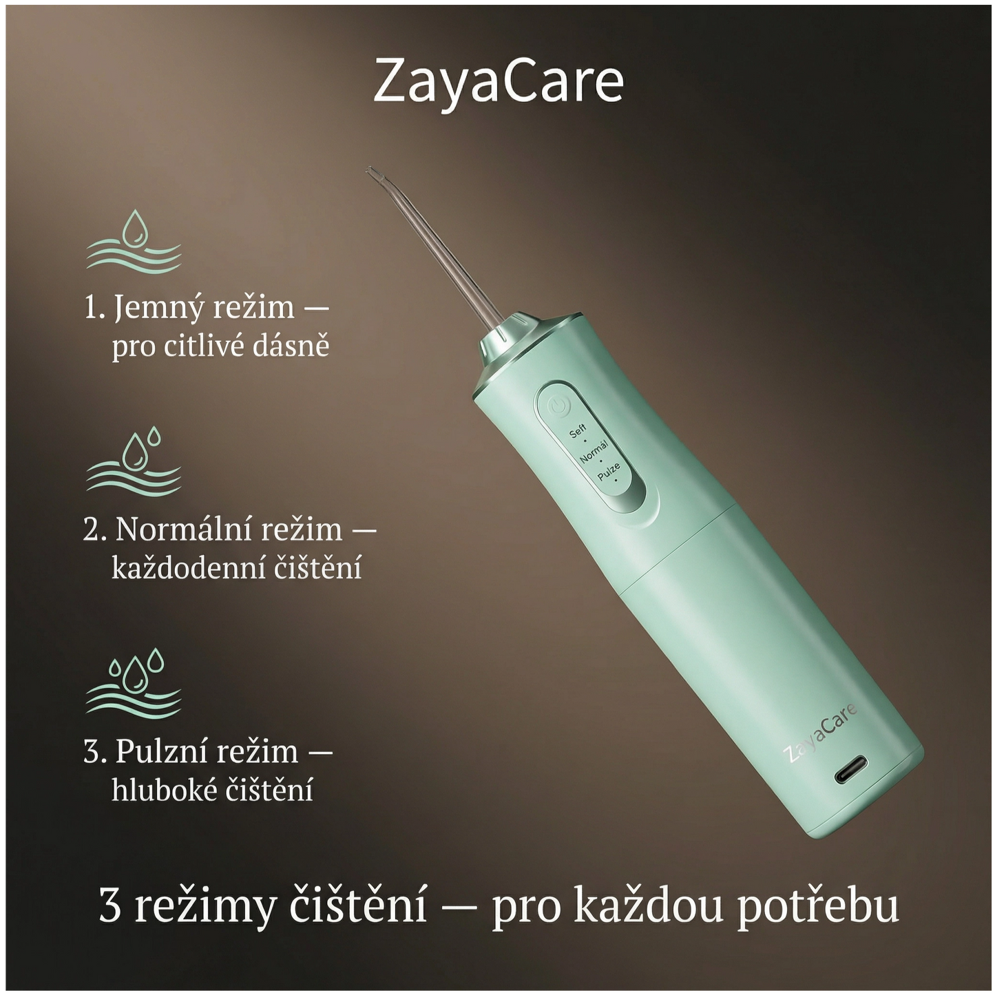 Popis produktu — ZayaCare Elektrický ústní irigátor