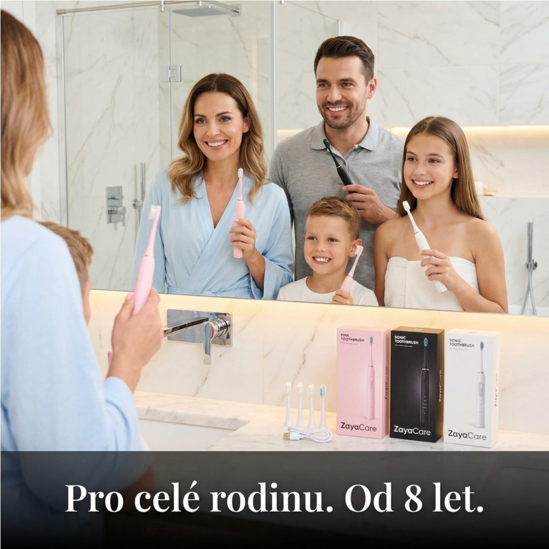 Popis produktu — ZayaCare Sonický elektrický kartáček — 6 rychlostí, měkké štětiny