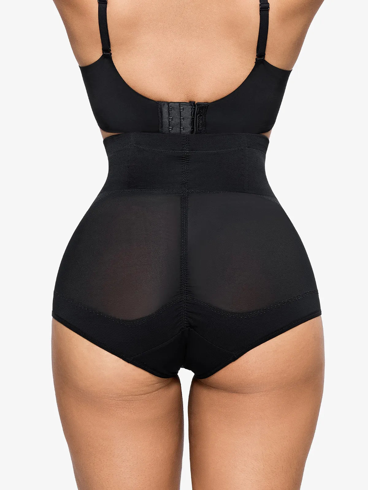 Cueca Modeladora de Cintura Alta com Barbatanas de Aço