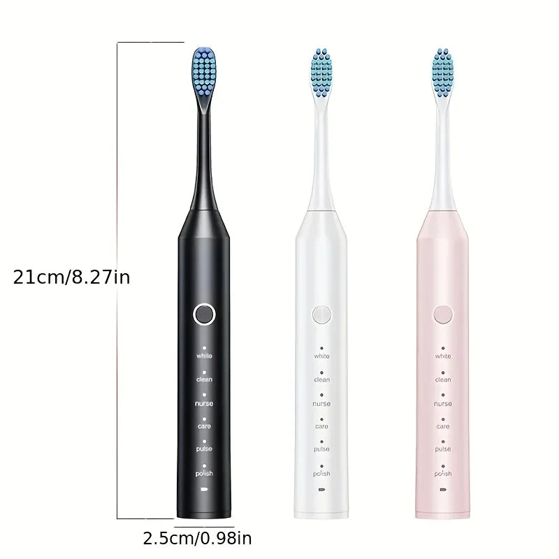 New 2025 Sonic Electric Toothbrush Adult Timer Brush 6 Mode USB Charger Rechargeable Tooth Brushes Replacement Heads Set
