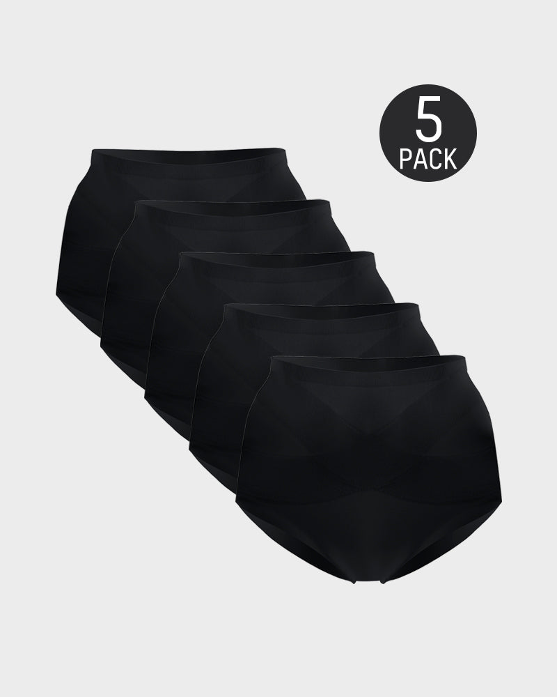 Cuecas Modeladoras Sem Costuras de Cintura Alta (Pack 5)