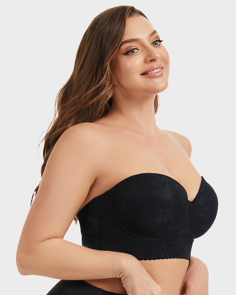 Soutien Longline Sem Alças com Aros e Renda Suave