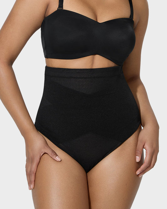 Tanga Modeladora de Malha com Cintura Alta e Cruzada