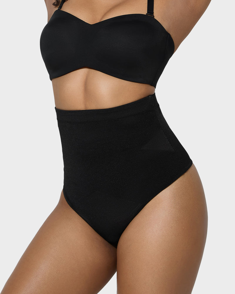 Tanga Modeladora de Malha com Cintura Alta e Cruzada